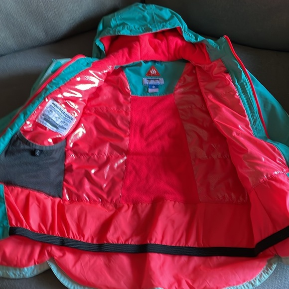 Columbia Kids L 14/16 Hooded Omni Heat Coat Teal & Pink - Picture 10 of 16
